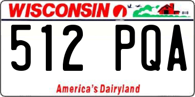WI license plate 512PQA