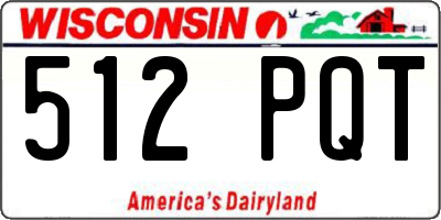 WI license plate 512PQT