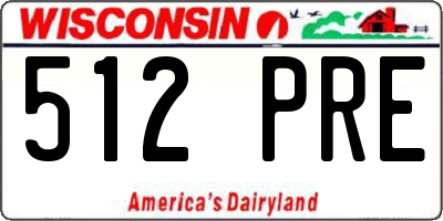 WI license plate 512PRE