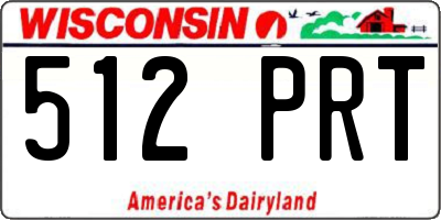 WI license plate 512PRT