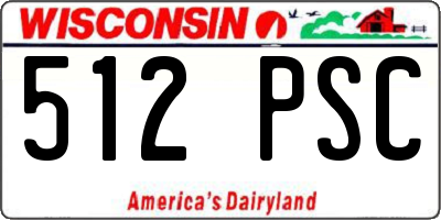 WI license plate 512PSC
