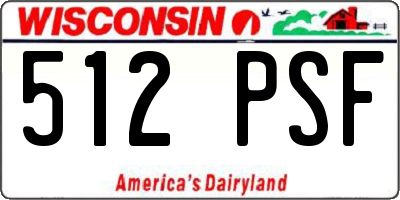 WI license plate 512PSF