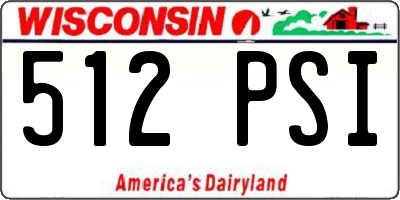 WI license plate 512PSI