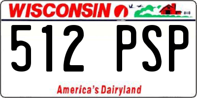 WI license plate 512PSP