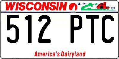 WI license plate 512PTC
