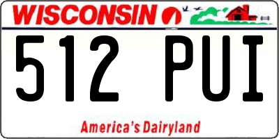 WI license plate 512PUI