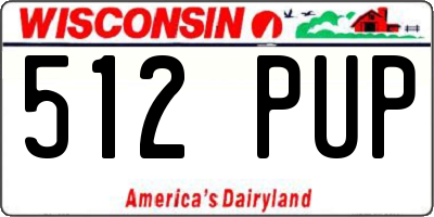 WI license plate 512PUP