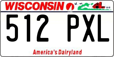 WI license plate 512PXL