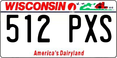 WI license plate 512PXS