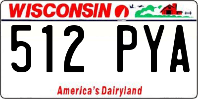 WI license plate 512PYA