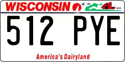 WI license plate 512PYE