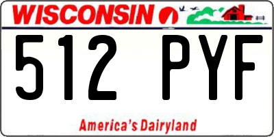 WI license plate 512PYF