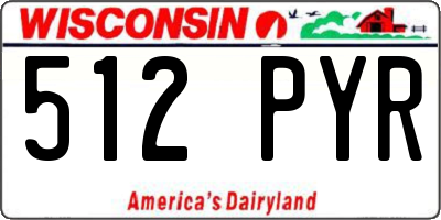 WI license plate 512PYR