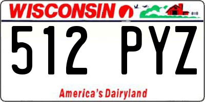 WI license plate 512PYZ