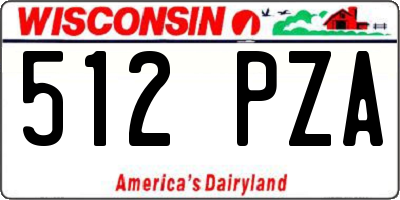 WI license plate 512PZA