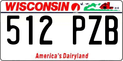 WI license plate 512PZB