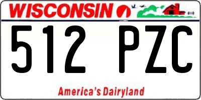 WI license plate 512PZC