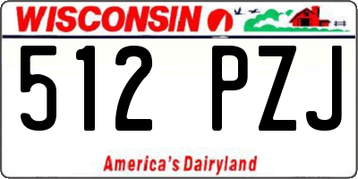 WI license plate 512PZJ