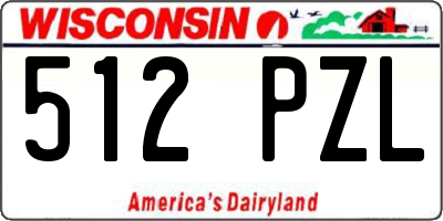 WI license plate 512PZL