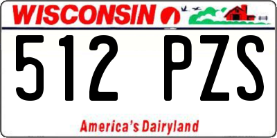 WI license plate 512PZS