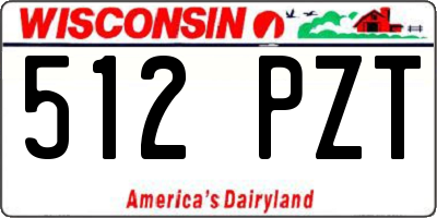 WI license plate 512PZT