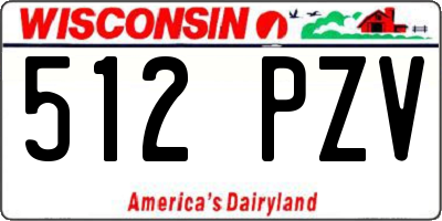 WI license plate 512PZV