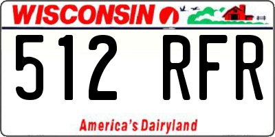 WI license plate 512RFR