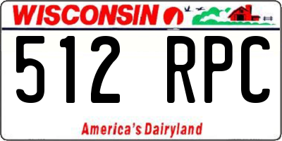 WI license plate 512RPC
