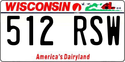 WI license plate 512RSW
