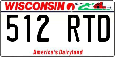 WI license plate 512RTD