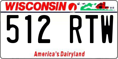 WI license plate 512RTW