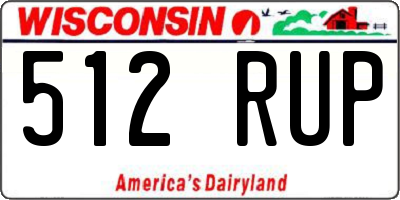 WI license plate 512RUP