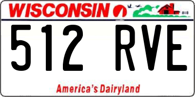WI license plate 512RVE