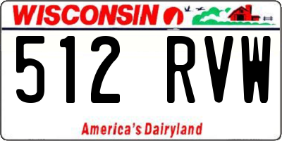WI license plate 512RVW