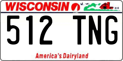 WI license plate 512TNG