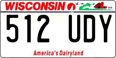 WI license plate 512UDY