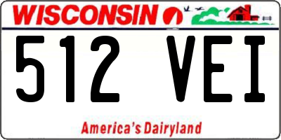WI license plate 512VEI