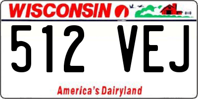 WI license plate 512VEJ