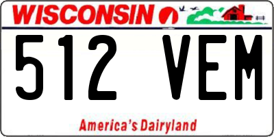 WI license plate 512VEM