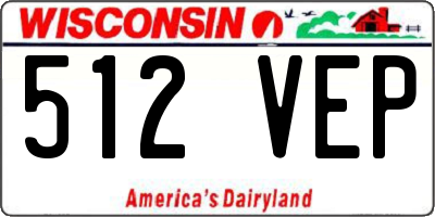 WI license plate 512VEP