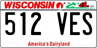 WI license plate 512VES