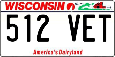 WI license plate 512VET