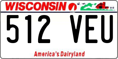 WI license plate 512VEU