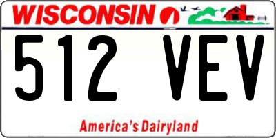 WI license plate 512VEV