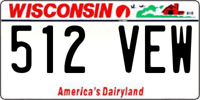 WI license plate 512VEW