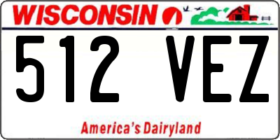 WI license plate 512VEZ