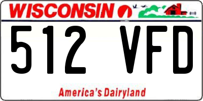 WI license plate 512VFD