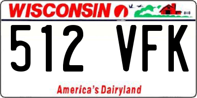 WI license plate 512VFK