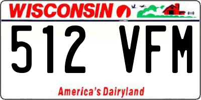 WI license plate 512VFM