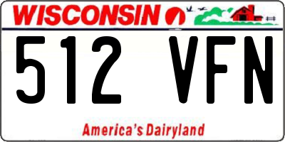 WI license plate 512VFN